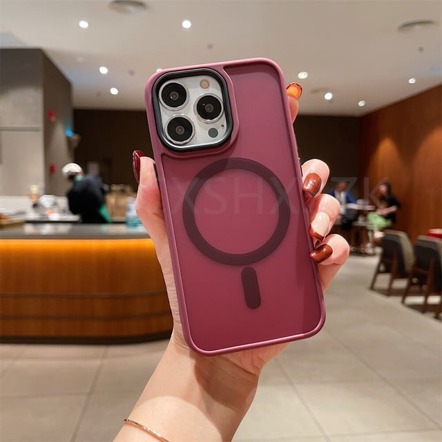 Magsafe-funda magnética de lujo para teléfono móvil, carcasa mate a prueba de golpes para iPhone 11, 12, 13, 14, 15 Pro Max, 7, 8 Plus, X, XR, XS Fivean unisex