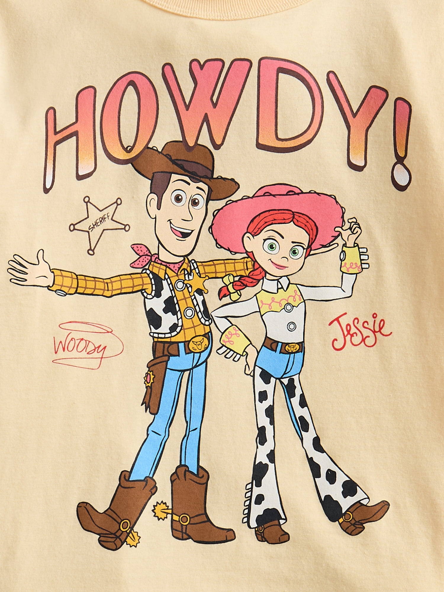 Toy Story Toddler Girls Howdy Sheriff Tee with Short Sleeves, Sizes 12M-5T