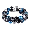 thumbnail image 1 of Pulsera de piedra, joyería, pulsera de cuentas tejida a mano, pulseras del día del padre para marido, día de San Valentín, mujer y hombre, 1 of 9