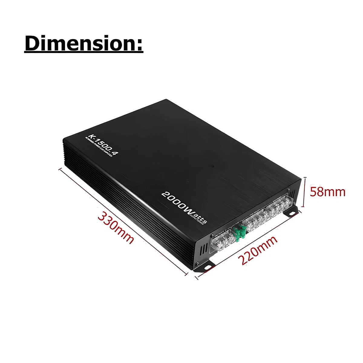 2000W 4 Channel Car Amplifier Audio Power Amplifier Stereo Bass Amp K-1500.4