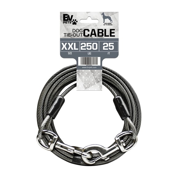 Cable de amarre para perros BV, resistente, 25 pies, reflectante para 113 kg