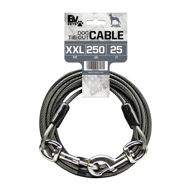 Cable de amarre para perros BV, resistente, 25 pies, reflectante para 113 kg