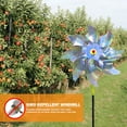 thumbnail image 5 of YiaNXan 1 Pack Reflective Pinwheels with Stakes (Assembly Required), Extra Sparkly Pin Wheel for Garden Decor, Bird Repellent Devices Deterrent to Scare Birds Away from Yard Patio Farm (Large), 5 of 5