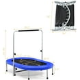 thumbnail image 2 of YEXJ Mini Trampoline, 2 Persons Foldable Fitness Trampoline w/ 5 Levels Height Adjustable Handle, Max Load 330LBS, Indoor Oval Rebounder Exercise Trampoline for Adult, Kid, Enjoy Parent-child Time, 2 of 9