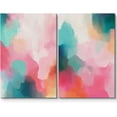 thumbnail image 3 of IDEA4WALL Canvas Print Wall Art Set Abstract Expressionist Pink & Blue Illustration Splicing Color Blocks Pattern Modern Digital Art Wall Decor Minimal for Home Decor - Canvas 16"x24"x2, 3 of 5