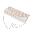 thumbnail image 2 of Elegant Pleated Satin & Crystal Flap Clutch Evening Bag, 2 of 4
