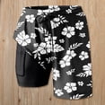 thumbnail image 2 of KHONTS Men's Plus Size Swim Trunks Inseam with Compression Liner Quick Dry Beach Shorts Board Shorts Swimwear 07-Black XL, 2 of 3