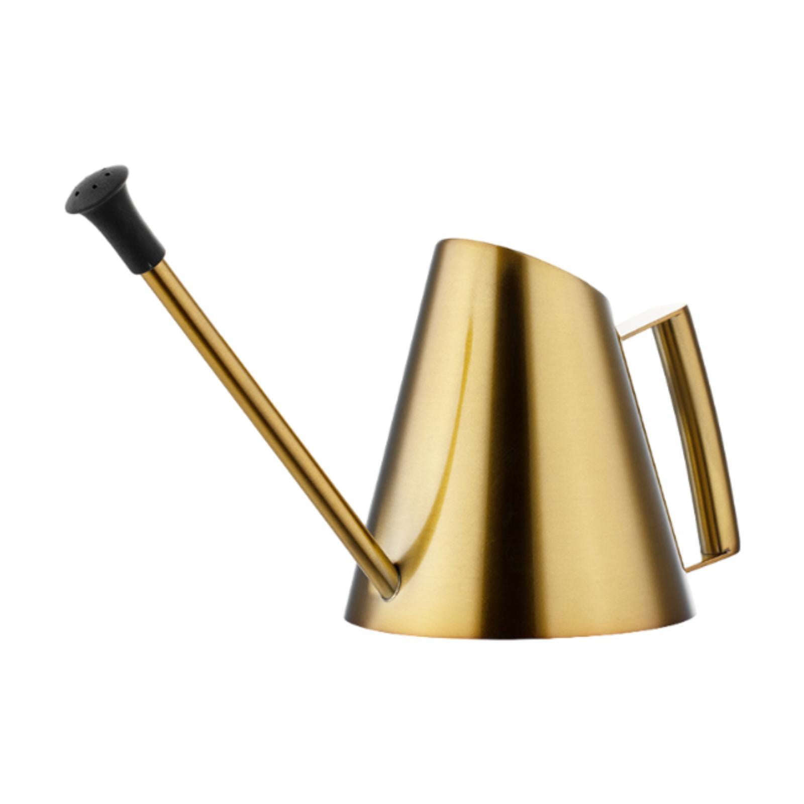 Aymzbd 900ml Watering Can Long Spout Sprinkler Head Planter Yard Lawn Backyard Planting Golden