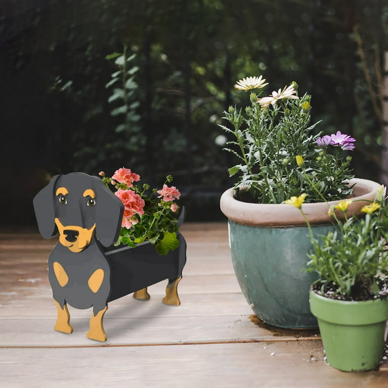outdoor-indoor-wooden-dog-planter-home-decorative-animal-shaped-flower-pot-walmart-com