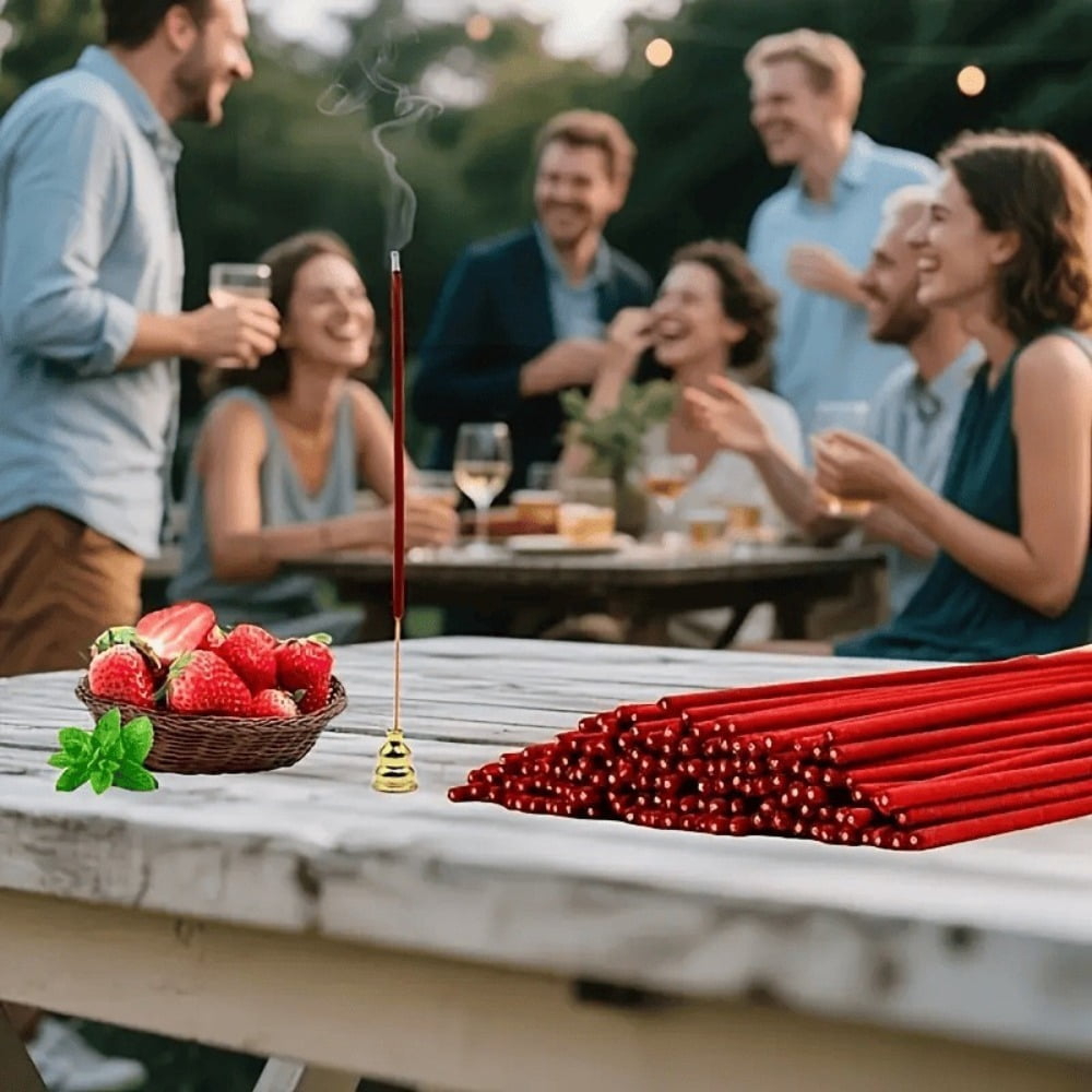 6 Fruit Flavors Incense Sticks with Rich Fruity Aromas such as Cantaloupe Strawberry Watermelon etc. 25.5cm/ 10.04in Perfect for Yoga Meditation and Enhancing Party Atmosphere - 102pcs