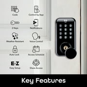 Geeni Smart Deadbolt Lock - Keyless Entry Door Lock with Keypad, Wi-Fi, App Control, Voice Command, IPX5 Waterproof