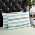 thumbnail image 4 of Sage Green Blue Striped Throw Pillow Covers, Farmhouse Sage Green Stripes Soft Breathable Pillow Cases with Invisible Zipper for Sleeping, Standard Pillowcases for Couch Bed Sofa Chair 20x26 Inches, 4 of 6