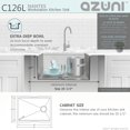thumbnail image 4 of Azuni Undermount 25" Stainless Steel Single Bowl Workstation Kitchen Sink with 4 accs C126L, 4 of 14