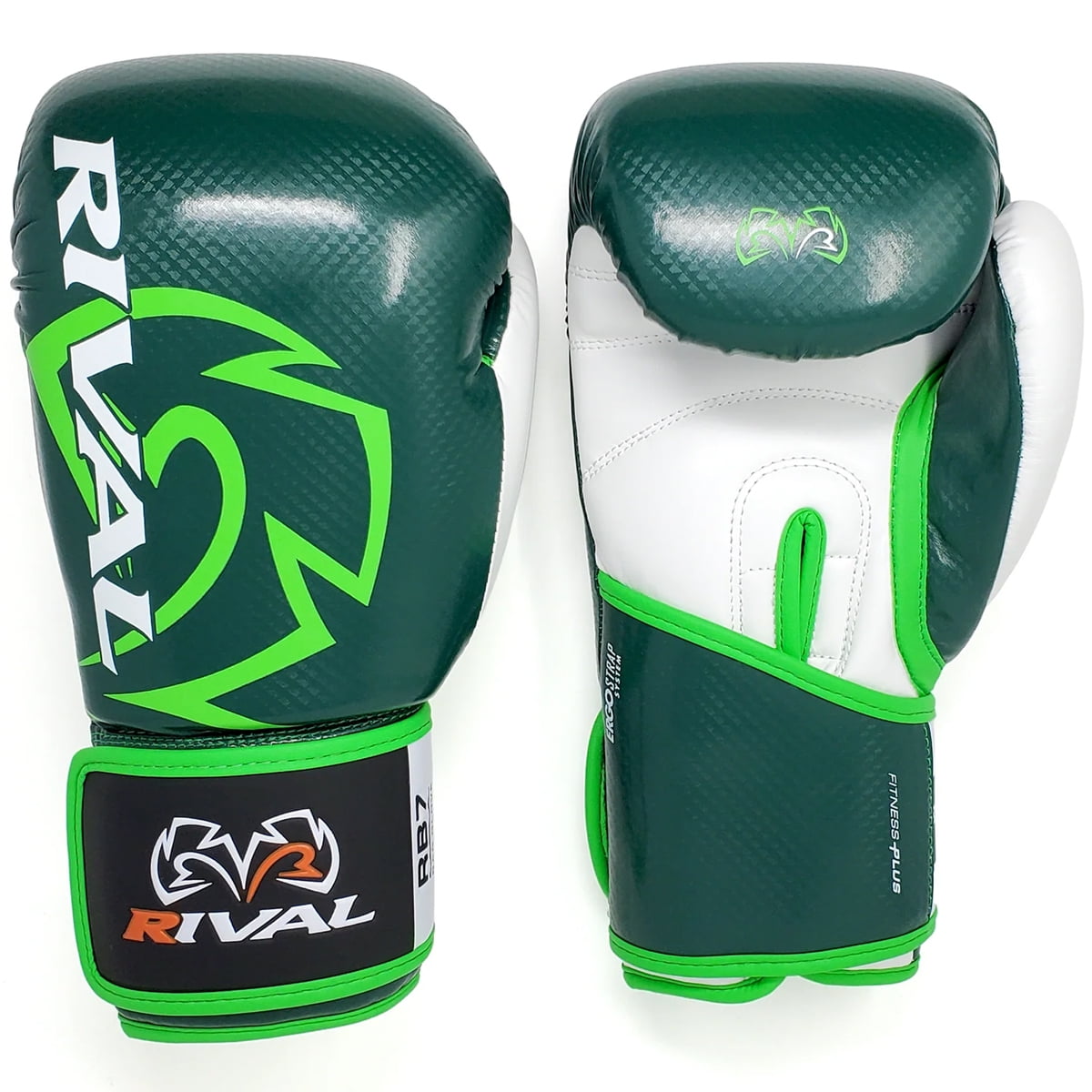 RIVAL Boxing RB7 Fitness Plus Hook and Loop Bag Gloves - Medium - Green/White