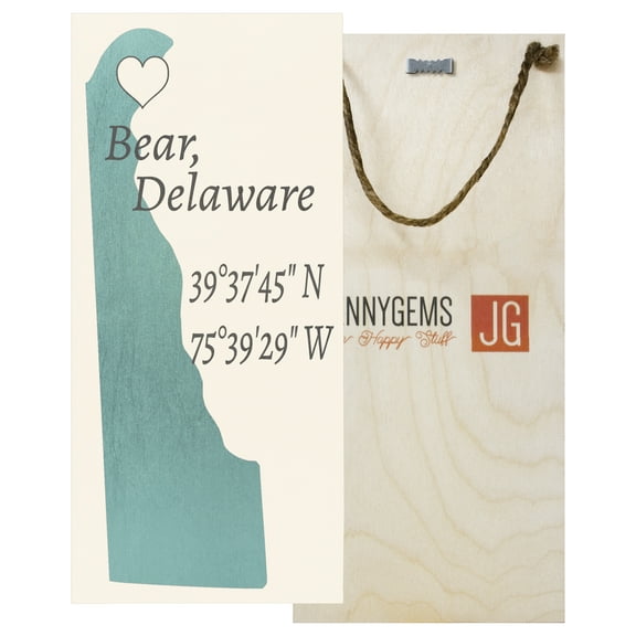 JennyGems Bear, Delaware Nautical Wood Sign | Made in USA Home Accent