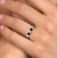 thumbnail image 4 of Gem Stone King 925 Sterling Silver White Topaz and Black Onyx Wedding-Bands Ring for Women | 0.91 Cttw | Round 3.5MM | Gemstone November Birthstone | Size 7, 4 of 6