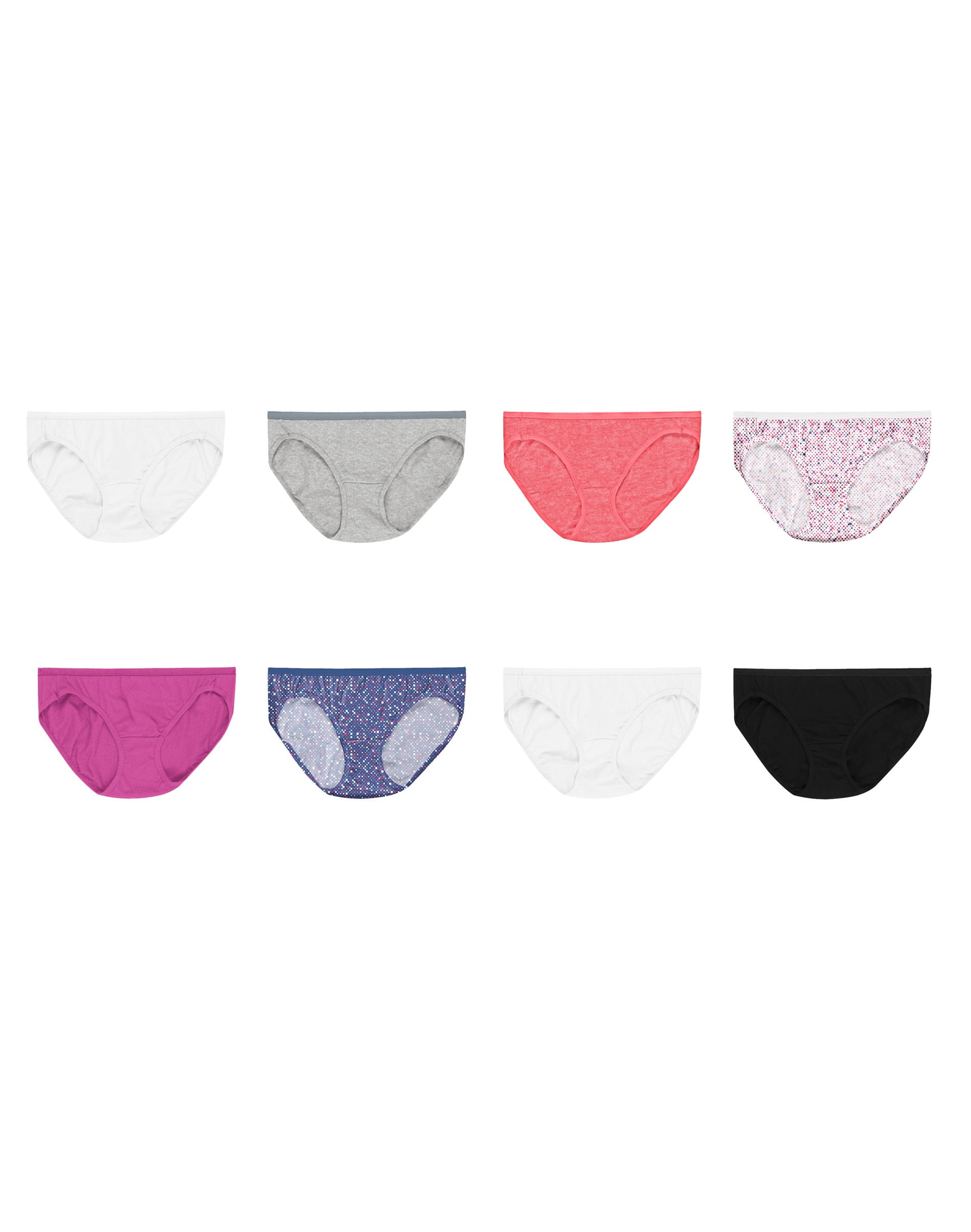 Hanes Women's 6-Pack No Ride Up Cotton Bikini (Bonus +2) Style