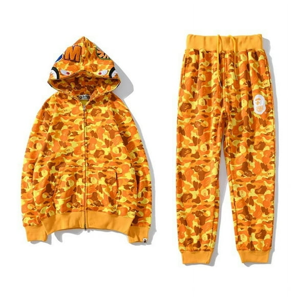 Full Zip Shark Hoodie, Sport Jacket Jacket Two Piece Set, Fashion Casual Hoodie, And Pants Sport Suit-Jinjin