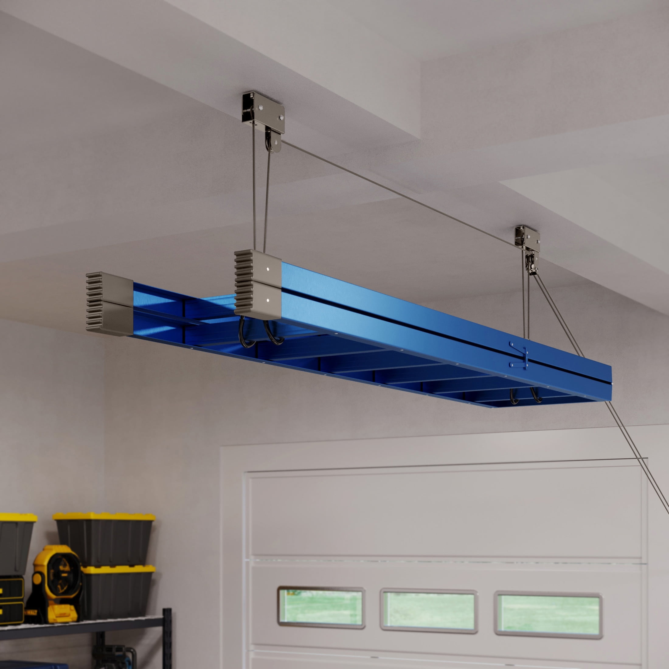 Rad Sportz Overhead Kayak Hoist with 125lb Capacity for 12ft Ceilings, Gray