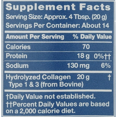 Equate Grass Fed Hydrolyzed Bovine Collagen Peptides Type 1 & 3 Dietary Supplement Powder, Unflavored, 10 oz