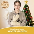 thumbnail image 5 of Winter Mittens for Women Warm Fleece Cozy Knit Thick Thermal Wool Snow Gloves & Mittens for Cold Weather Gifts, 5 of 6