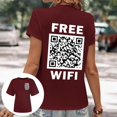 thumbnail image 2 of TSADFHJI Hauts pour Femmes Automne Nouveau T-Shirt à Deux Codes Mode Col Rond Manches Courtes m Rouge, 2 of 7