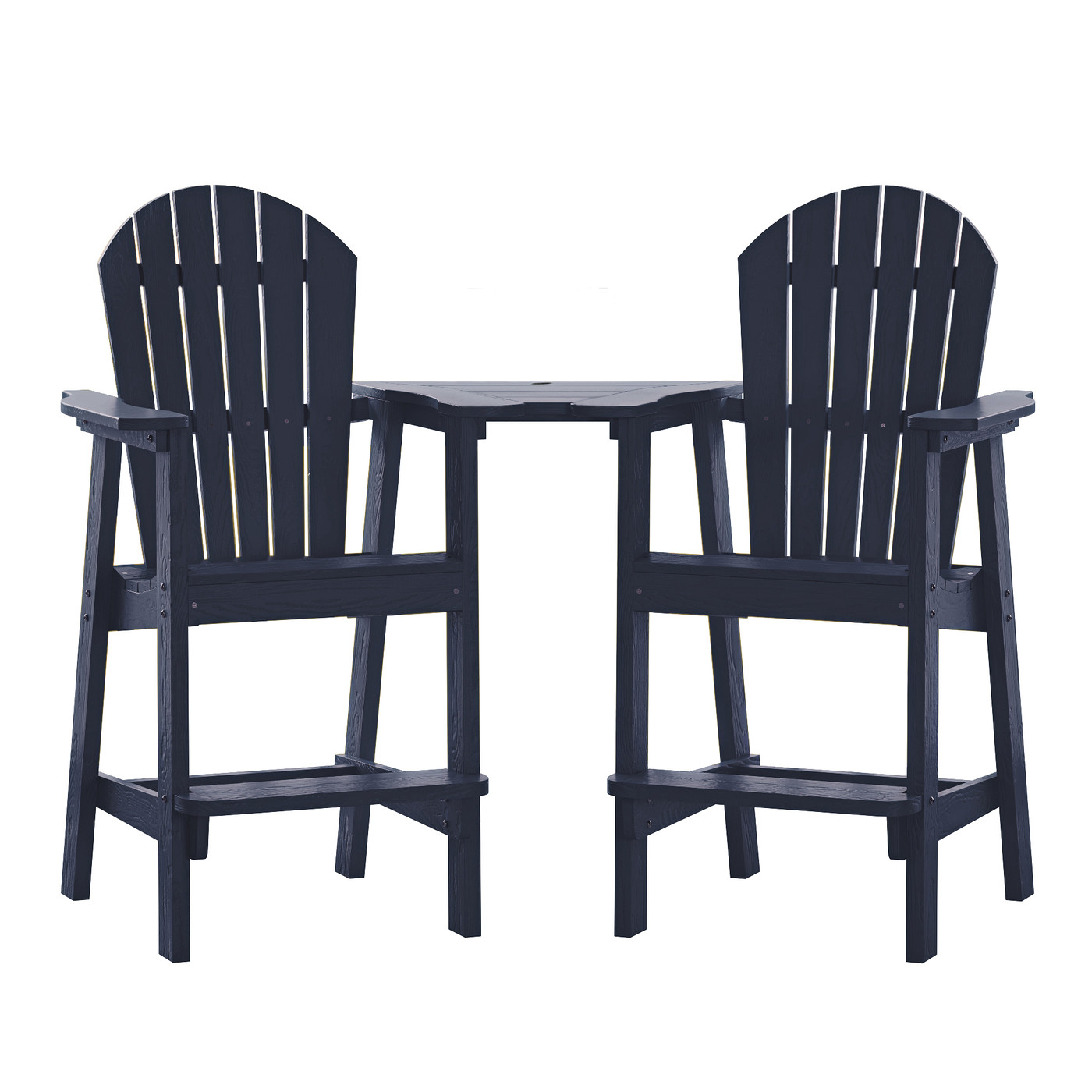 Musser Outdoor Adirondack Chair Set Of 2 Wooden Patio Chair Lounge Chair Navy