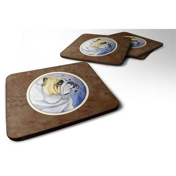 English Bulldog Foam Coaster, Set of 4