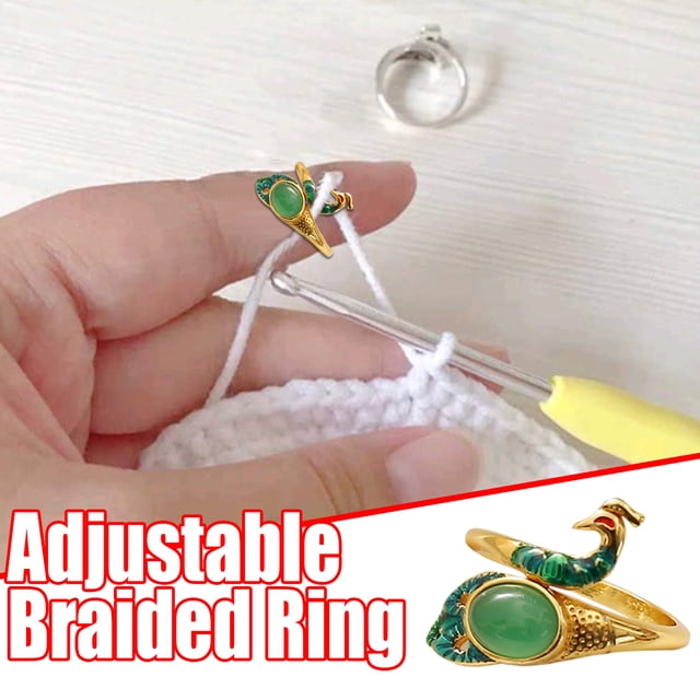 Loop Knitting Crochet Ring, Stainless Steel, Adjustable Size, Durable Design, For Crafting, Hobby Use, Easy Looping, Knitting Tool, Crochet Accessory, Home Office Craft Supply Akmoler Just Released