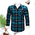 thumbnail image 2 of Men's Spring Autumn Casual Check Print Long Sleeve Button Down Shirt for Everyday Wear and Street Style, 2 of 3