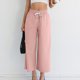 thumbnail image 4 of Pantalones Elásticos de Cintura para las Mujeres Color Sólido Vendaje Casual Pantalones Largos con Bolsillos, Pantalones de Cintura Alta Mujeres Cómodos Control Del Vientre Primavera Verano, 4 of 5