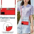 thumbnail image 3 of Crossbody Wallet Case for Samsung Galaxy Note 20 with Card Holder, Purse Cover Removable Cross Body Strap for Galaxy Note 20 Zipper Phone Case Red, 3 of 18