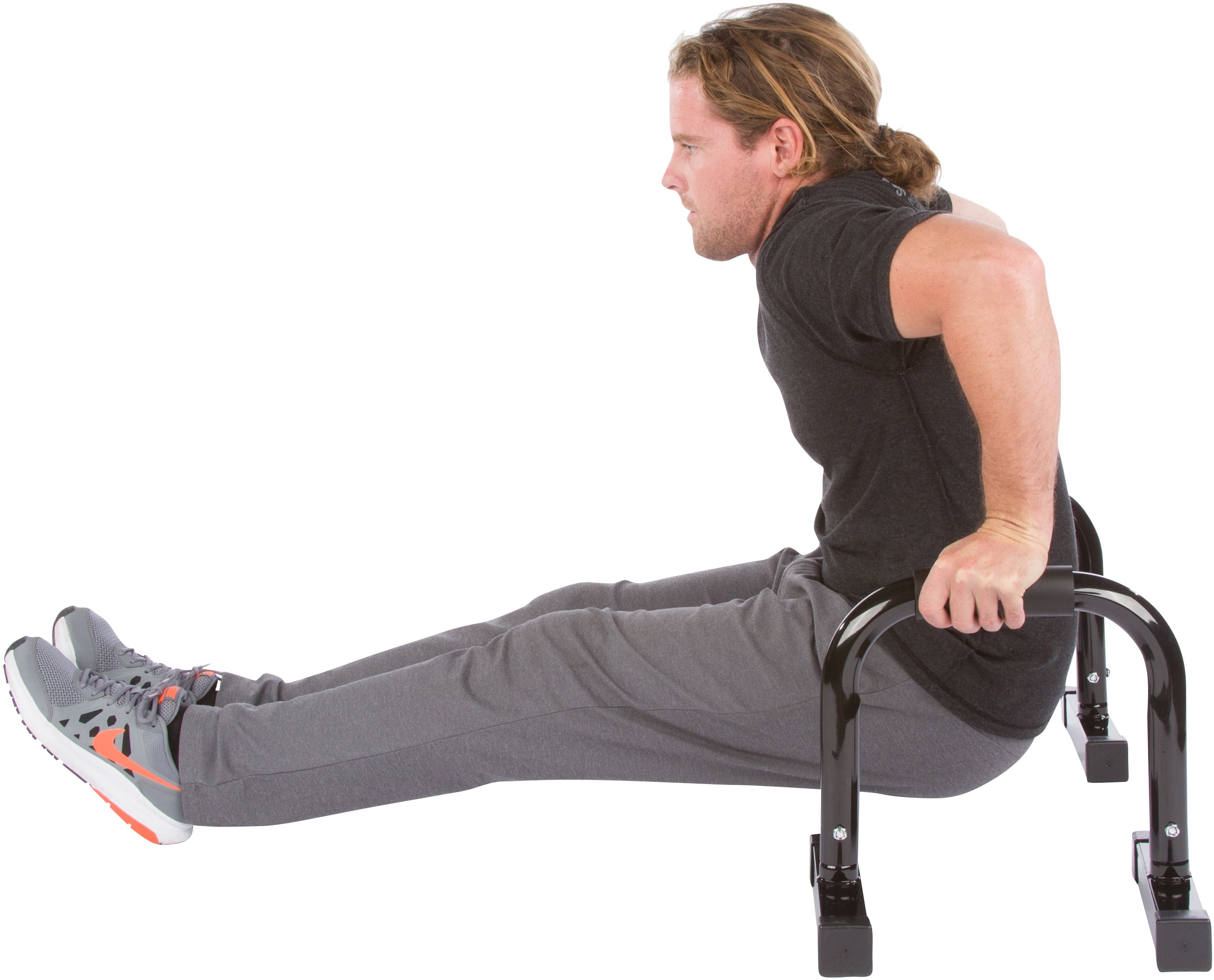 12" Body Press, Dip, Push Up Bar Paralettes - Set of 2 by Trademark Innovations