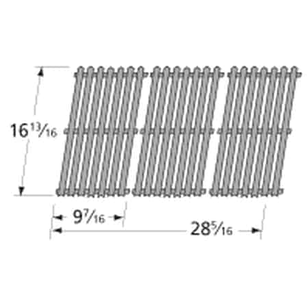 3pc Cooking Grid for Charbroil and Kenmore Gas Grills 28.25