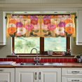 thumbnail image 3 of Yayeee Kitchen Curtains Tier Set of 2 Light Filtering 57"x36" Over Sink Window Panels, Abstract Floral, 3 of 7