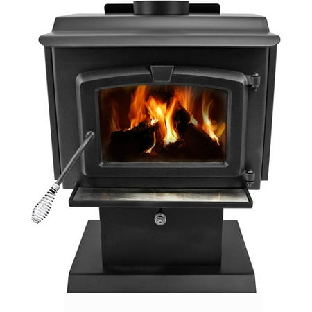 Pleasant Hearth 1,200 sq ft Pedestal Wood Burning Stove with Blower, Small, HWS-224172MH
