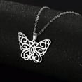 thumbnail image 4 of Elegant Filigree Butterfly Pendant Necklace Stainless Steel Animal Jewelry, 4 of 7