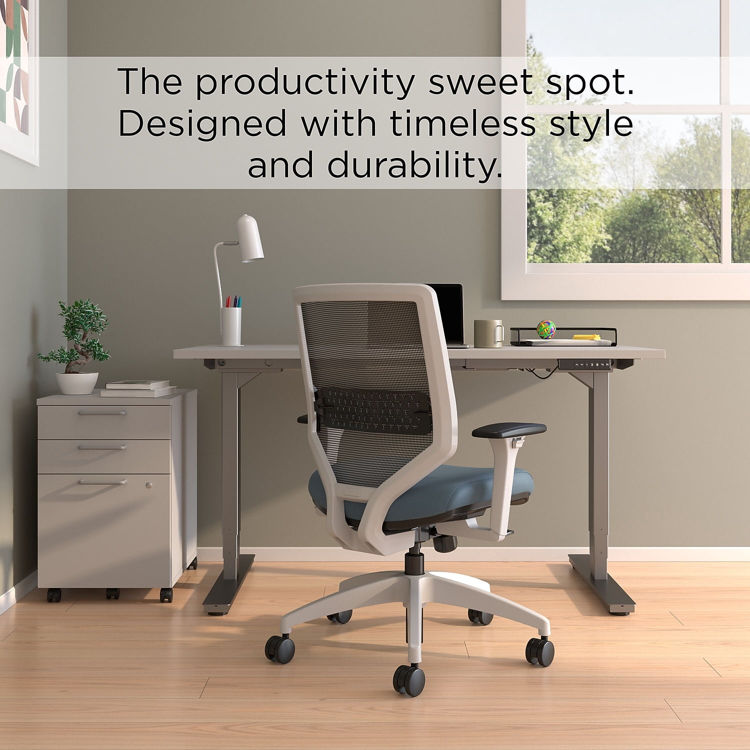 Union & Scale Lewis Mesh Back Computer and Desk Chair Carolina UN55656-CC