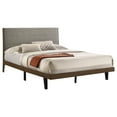 thumbnail image 3 of Coaster Mays Fabric Upholstered Eastern King Platform Bed Walnut Brown and Gray, 3 of 8