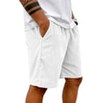 thumbnail image 5 of Dwelliawo Men's Corduroy Shorts Relaxed Fit Wide Leg Corduroy Shorts Beach Casual Elastic Waist Short with Pockets Drawstring Shorts Pant White S, 5 of 7