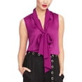 thumbnail image 1 of Rachel Roy Blusa con cuello anudado para mujer, Púrpura, XX-Large Rachel Roy Pull-over, 1 of 1