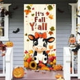 thumbnail image 3 of Hello Fall Door Cover Thanksgiving Backdrop Pumpkin Sunflower Wagon Field 71x35 Inch Rustic Autumn Banner for Porch Wall Decor Fall Harvest Photo Booth Props, 3 of 6