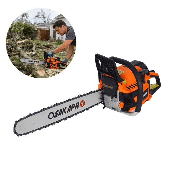【LuckyNote】52cc Gas Chainsaw, 20” Bar 2.6HP 2-Cycle Chain Saw for Wood Cutting & Tree Felling, EPA Compliant, Orange