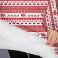 thumbnail image 3 of Oversized Wearable Blanket Hoodie,Red Christmas Striped Pattern (2) Sherpa Blanket Hoodie with Super Pockets,Super Warm Fuzzy Pullover for Women & Men, 3 of 6