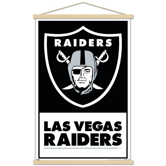 NFL Las Vegas Raiders - Logo 21 Wall Poster with Wooden Magnetic Frame, 22.375" x 34"