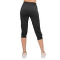 thumbnail image 3 of ALWAYS Cargo Capri Joggers for Women - Super Soft Casual Lounge Yoga Pants Black L, 3 of 6