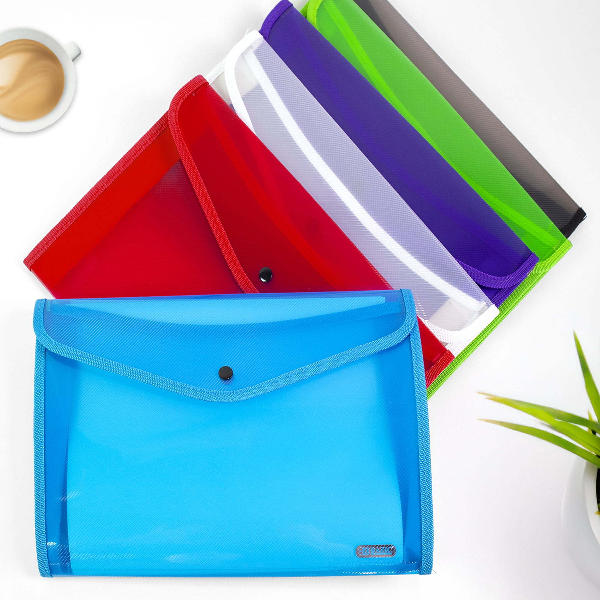 BAZIC Plastic File Folder, Letter Size, Expandable 2.5 Inches