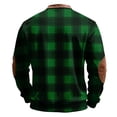 thumbnail image 3 of Domuza Sweatshirts for Men Vintage Plaid Quarter Zip Up Stand Collar Sweater Spring Fall Casual Long Sleeve Loose Fit Comfy Pullover Dark Green XL, 3 of 3