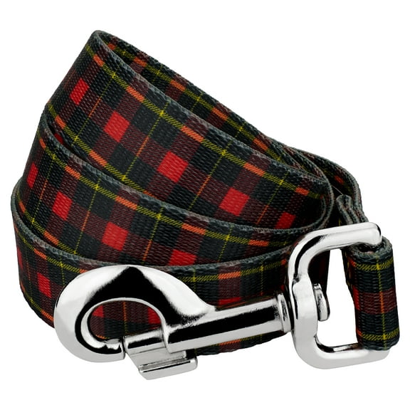 Country Brook Petz - 1 inch Buffalo Plaid Dog Leash - 4 Foot