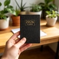 thumbnail image 7 of 2026 A7 Planner Mini Pocket Notebook, Daily Agenda with Laser Glitter Cover English Schedule Organizer, Starlight Leather Journal for School and Office Use, 7 of 7